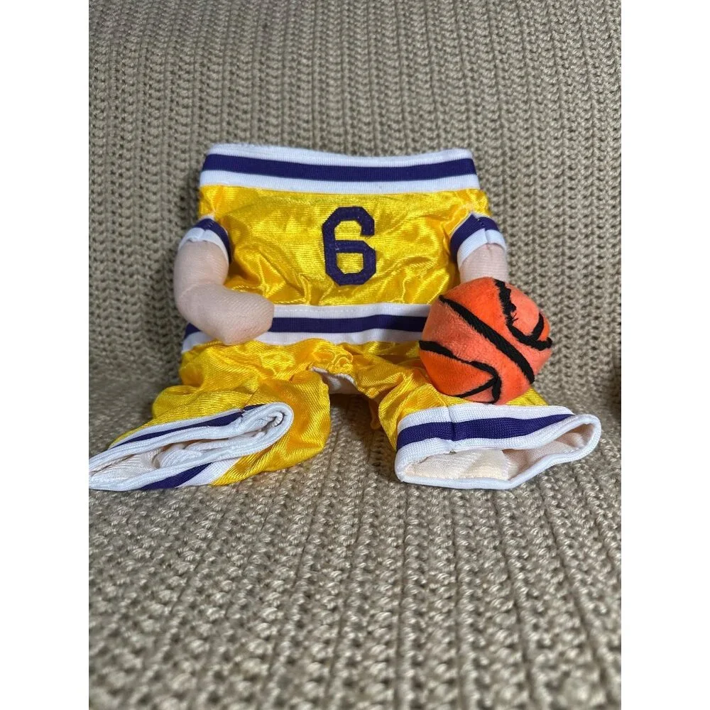 Dog Basketball Player Costume Yellow & Purple With Ball Size Small